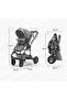 3-in-1 High Landscape Multi-Functional Baby Stroller with Reversible Seat and Foldable Canopy - 3
