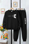 3 Thread Thick Sh Fleece-Lined Crew Neck Game Pulse Print Detailed Boys' Tracksuit Set