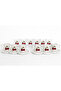 6-Person Cherry Figured Porcelain Coffee Set, 6 Cups -6 Glasses - 2