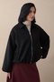 Short Cashmere Bomber Black Jacket - 3