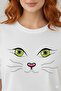 Unisex Cat Face Printed Regular Fit Long Sleeve T-Shirt - 2
