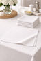 Checked Satin Napkins White 100% Cotton Cotton Napkins 40X40 cm (4 Pieces) - 2