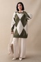Baklava Pattern Knitwear Khaki Tunic - 3