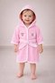 Elmaçocuk 198-12-25 Baby Girl Hooded Bathrobes 100% Cotton Towel with Rabbit Emblem Soft Absorbent 1/4 Years Old