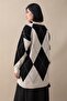 Baklava Pattern Knitwear Black Tunic - 3