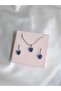 Royal Heart Choker Necklace and Earring Set - Silver Color