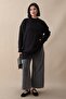 Embossed Striped Pattern Black Knitwear Tunic - 6