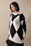 Baklava Pattern Knitwear Black Tunic - 4