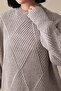 Embossed Striped Pattern Mink Knitwear Tunic - 2