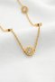 Roman Numeral Zircon Stone Stainless Steel Gold Color Women's Necklace - 6