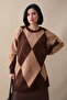 Baklava Pattern Knitwear Brown Tunic - 4