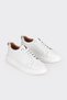 White 100% Leather Men's Sports Shoes - 2