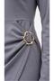 Women's Plus Size Long Sleeve Front Buckled Double Jersey Fabric Dress 5430-26 - 3