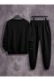Unisex Beast Printed Crew Neck Sweatshirt and Jogger Sweatpants - Bottom Top Set - 2