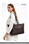 Coffee Color Shk277 Faux Leather Single Compartment Zippered Hand, Arm, and Shoulder Bag - 8