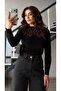 Black Lace Detailed Blouse - 3