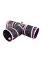 3-Way Collapsible Cat Play Tunnel Black/Pink - 4