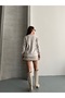 Women's Report Fabric Long Sleeve Crew Neck Side Slit Tunic - 8