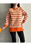 Women's Report Fabric Long Sleeve Crew Neck Side Slit Tunic