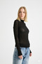 Women's Sheer Tulle Blouse – High Neck Long Sleeve Transparent Top - 4