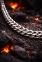 Men's Necklace - Square Cut Model Men's Steel Necklace - Silver Color - 3 mm Thickness - Stainless Steel - 3
