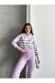 Women's Hooded Striped Sweatshirt Flared Leggings Two-Piece Set - 4