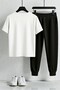Unisex Jean Patterned Heart Design Printed T-Shirt - 2-Piece Tracksuit Set - 2