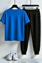 Unisex Minimal Heart Printed Design Printed T-Shirt - 2-Piece Tracksuit Set - 2