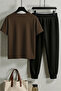 Unisex Leopard Butterfly Heart Design Printed T-Shirt - 2-Piece Tracksuit Set - 2