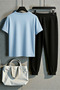 Unisex Sequential Hearts Design Printed T-Shirt - 2-Piece Tracksuit Set - 2