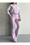 Women's Hooded Striped Sweatshirt Flared Leggings Two-Piece Set - 5