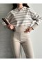 Women's Hooded Striped Sweatshirt Flared Leggings Two-Piece Set - 7