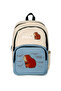 Children's Unisex Cream Baby Blue Squirrel Printed Backpack