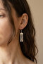 Linear Embossed Authentic Earrings Silver Color