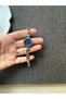 Retro Minimal Metal Cord Vintage Women's Wristwatch Navy Blue - 8