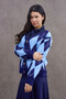 Baby Blue Knitwear Cardigan with Baklava Pattern - 7