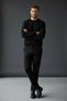 Interview Ely Elastic Waist Lace-Up Jogger Polyviscon Black Trousers - 3