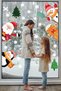 Christmas Decorative Santa Claus, Penguin, Snowman, Cookie Man Glass, Wall, Door Sticker - 3