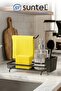 Kitchen over Sink Organizer - Black Metal Sponge Holder, Detergent Holder and Cloth Hanger Stand - 4