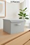 3 Pieces - Gray Multi-Purpose Storage Box - 30 X 30 X 30 cm - Upright Toy Box - Organizer