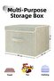 4 Pieces - Anthracite Striped Multi-Purpose Box Storage Container - Upright Toy Box - 30 X 30 X 30 cm - 4