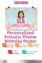 Princess Themed Birthday Banner 100 X 140 cm - 2
