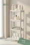 4-Tier Bathroom Shelf Unit White Bathroom Organizer Shampoo Rack Towel Rack Cabinet - 2