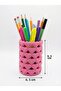 Heart Patterned Pink Desktop Pen Holder and Organizer - 2