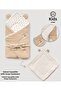 Newborn Beige Velvet Swaddle / with 3 Pack of Wipes Gift - 4