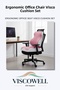 Orthopedic Visco Anatomical Back Lumbar Support Pillow Visco Coccyx Sitting Cushion Office Set Pink - 5