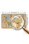 Wooden Look Turkish Educational Detailed Atlas World Map Wall Sticker -60X105-3868 - 3