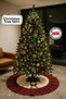 Ruffled Christmas Pine Tree Cover – a Warm Atmosphere with Natural Cotton Plaid Design - 2