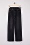 Siyah Yüksek Bel Az Esnek Wide Leg Geniş Paça Jeans TWOSS26JE00063 - 5