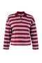 Bordo Çizgili Oversize Büyük Beden T-shirt TBBSS26BF00001 - 5